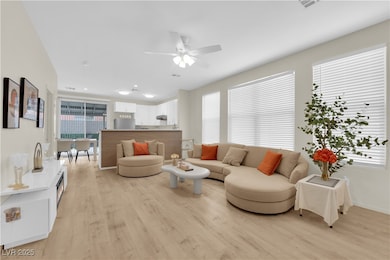 Living area featuring light wood finished floors,