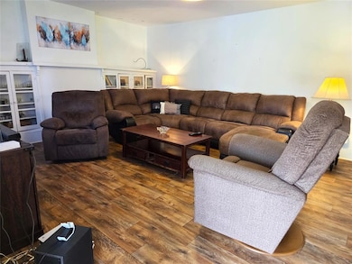 large open living/dining area