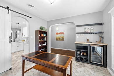 The formal dining room is being used as office space