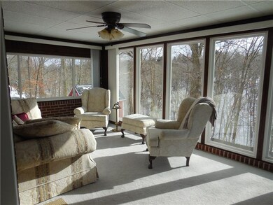 Here is the room with the view of woods and back y