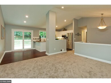 Walkout dining room to private deck and backyard