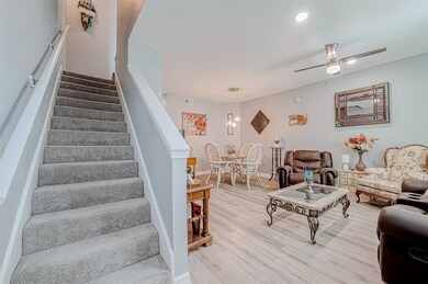 Entry is spacious & bright.  Modern color pallet and materials