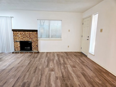 Accented fireplace in living room