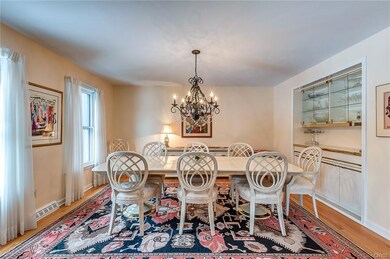 Elegant dining room with convenient built in servi