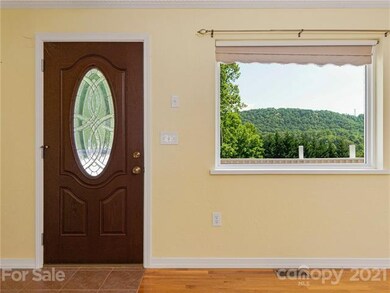 Mountain views out the front and back windows of the home.