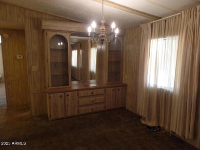 Built in hutch in dining room.