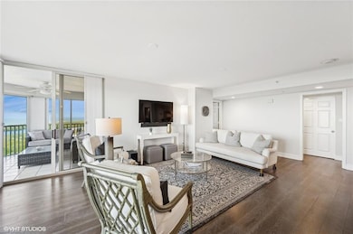 Living room featuring hardwood / wood-style floors