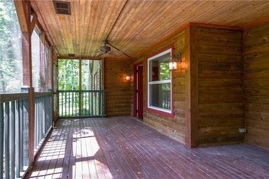 Screened in front deck w/fans.