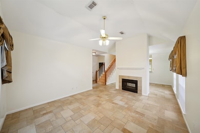 Living Room with double sided fireplace