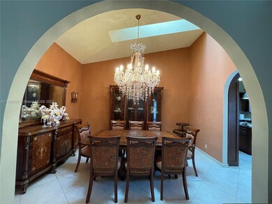 Dining Room with Gorgeous Crystal Chandelier