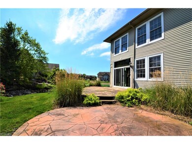 Beautiful custom, tiered stamped concrete patio.