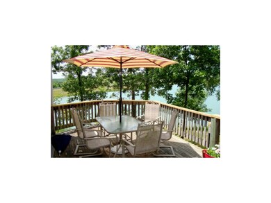 Deck overlooks the main lake in Linn Valley