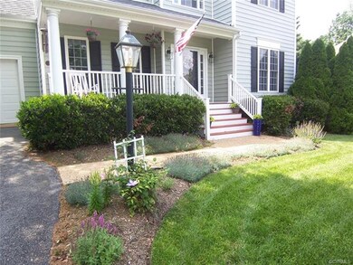 Front porch and garden beds