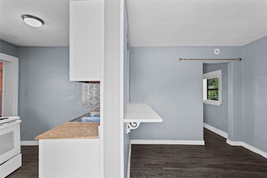 Kitchen and living area.