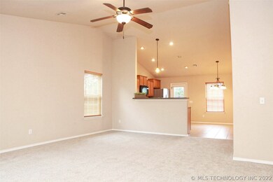 Vaulted great room with open floor plan