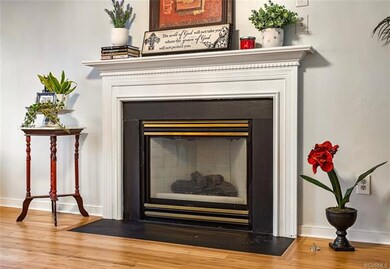 Living room view of the gas fireplace