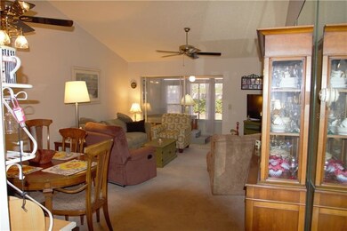 The vaulted ceilings create a feeling of open spac