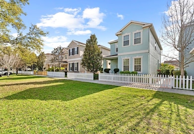 This home has a large, open green space in front, owned by the community.