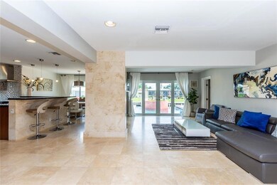 Travertine flooring. Open and bright living areas.