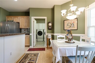 Eat-in kitchen with view to mudroom/laundry room a