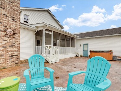 Stamped concrete patio is amazing! Great for grill