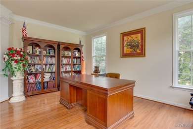 Home office featuring healthy amount of natural li