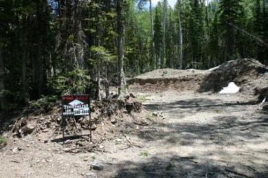 Cleared area on lot