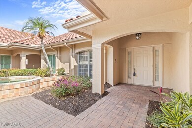 Property entrance with stucco siding