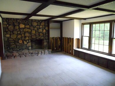 Large family room with fireplace
