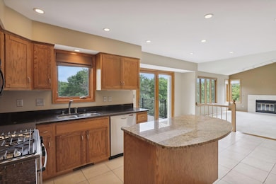 There is an abundance of counterspace along with a convenient center island