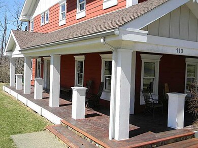Exterior Front. The inviting wrap around porch is 
