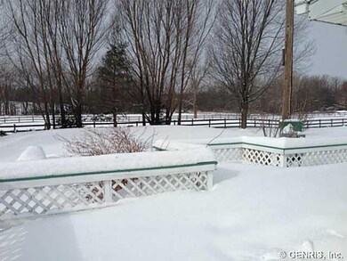 Backyard back deck overlooking the tranquil backya