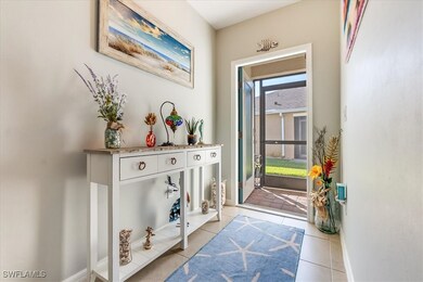 Screened entrance into foyer