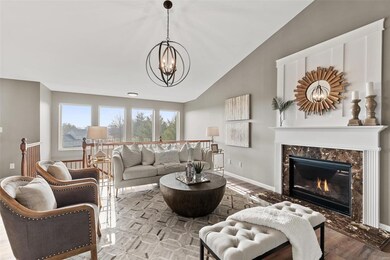 The gathering room has a gas fireplace with beauti