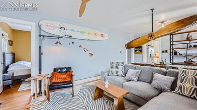 Living room featuring light hardwood / wood-style 