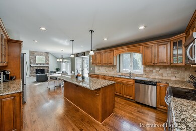 Large open plan kitchen with ample seating at the 