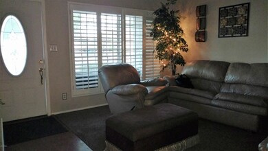 large windows with plantation shutters