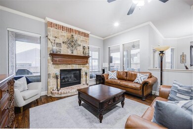 Living room with stunning fireplace as the warmth 
