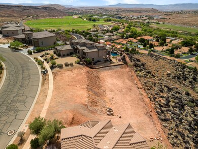 Aerial perspective of suburban area with mountains