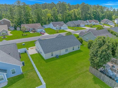 Aerial perspective of suburban area