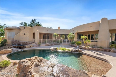 Backyard with Rock Waterfall