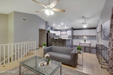 Living Room with Vaulted Ceilings