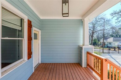 Wooden deck with a porch