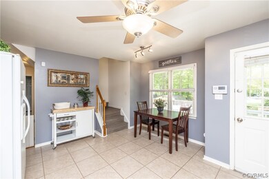 Breakfast area with view of park like rear yard