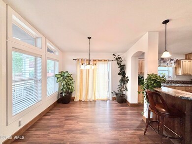 Dining area with sliding glass door