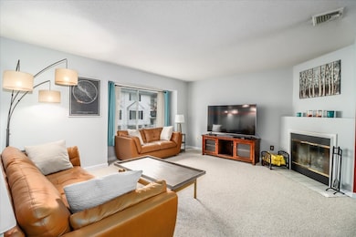 Spacious living-room with wood burning fireplace
