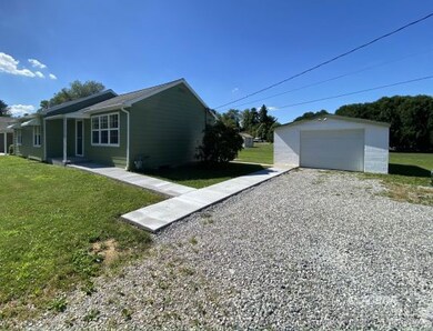 Side view with garage