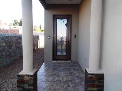 Facade/Exterior Front. Custom leaded doo
