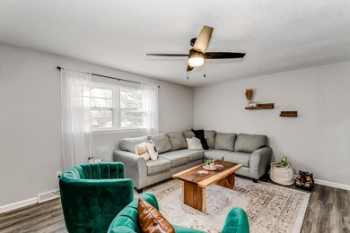 newer ceiling fan, luxury vinyl flooring & sun bri