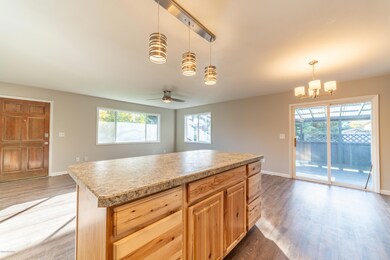kitchen, living room, dining